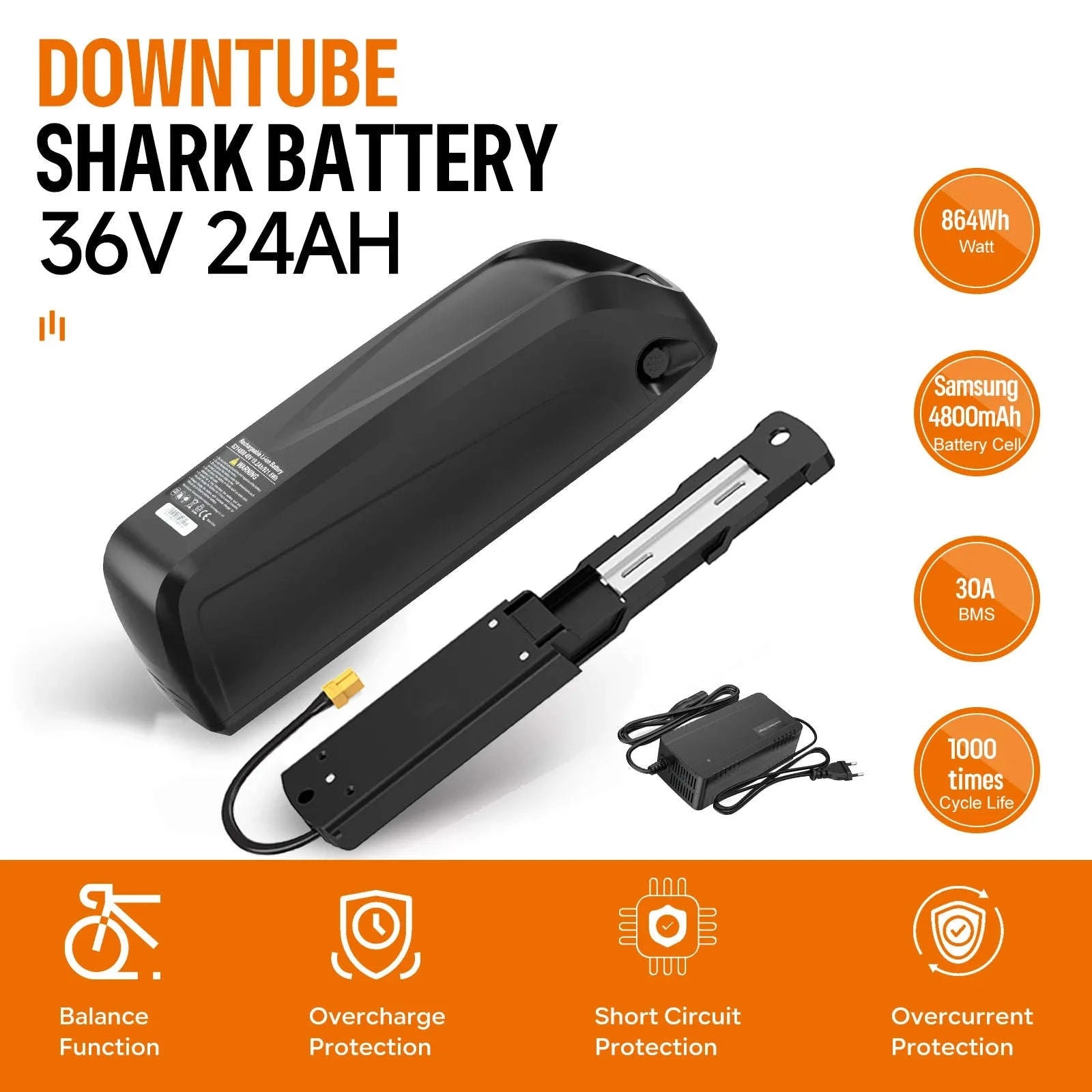 Electric Bicycle Battery Hailong 21700/18650 Pack for Powerful Ebikes-36V13Ah 468Wh (Grade-A Cells )