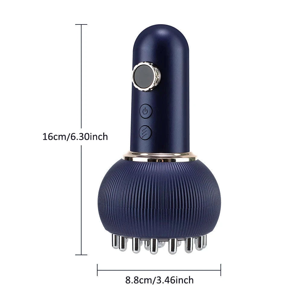 Electric Body Massage Brush with Heat, Microcurrent & Red Light-Blue / UNITED KINGDOM