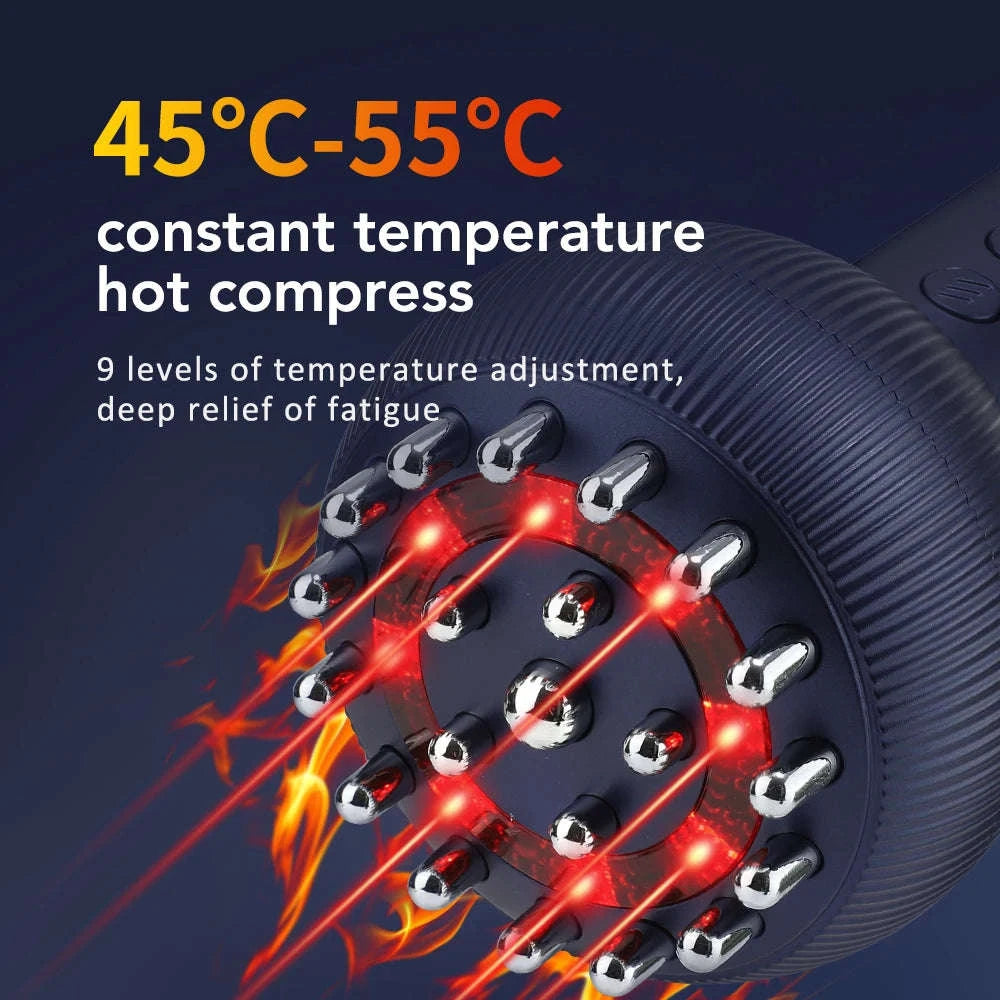 Electric Body Massage Brush with Heat, Microcurrent & Red Light-Blue / UNITED KINGDOM