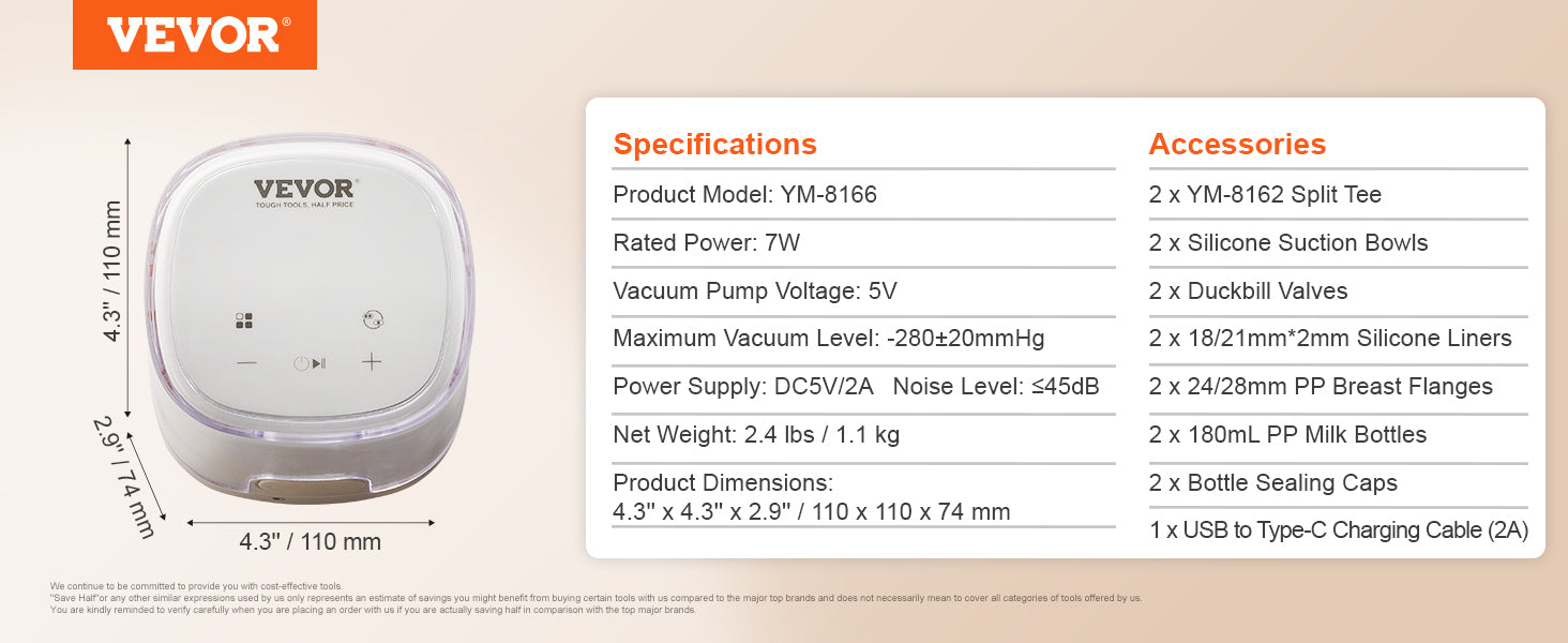 Portable Rechargeable Double Electric Breast Pump with LED Display