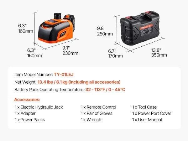 Electric Car Jack 5T with Remote Control & LED Light-5T / france