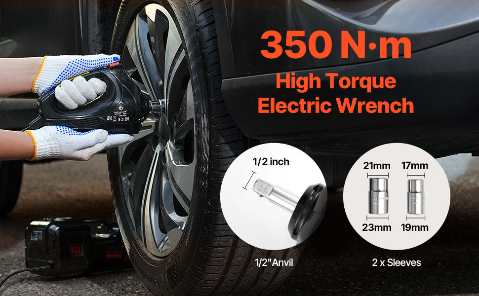 5T Electric Car Jack Kit with Impact Wrench, LED & Inflator