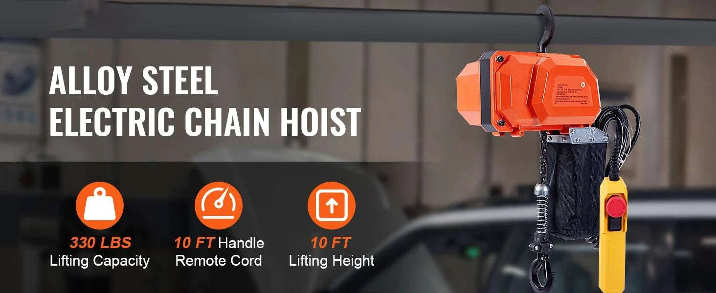 Electric Chain Hoist Crane with Trolley for Garage Lifting 330–2200 lbs-2200lbs / United States