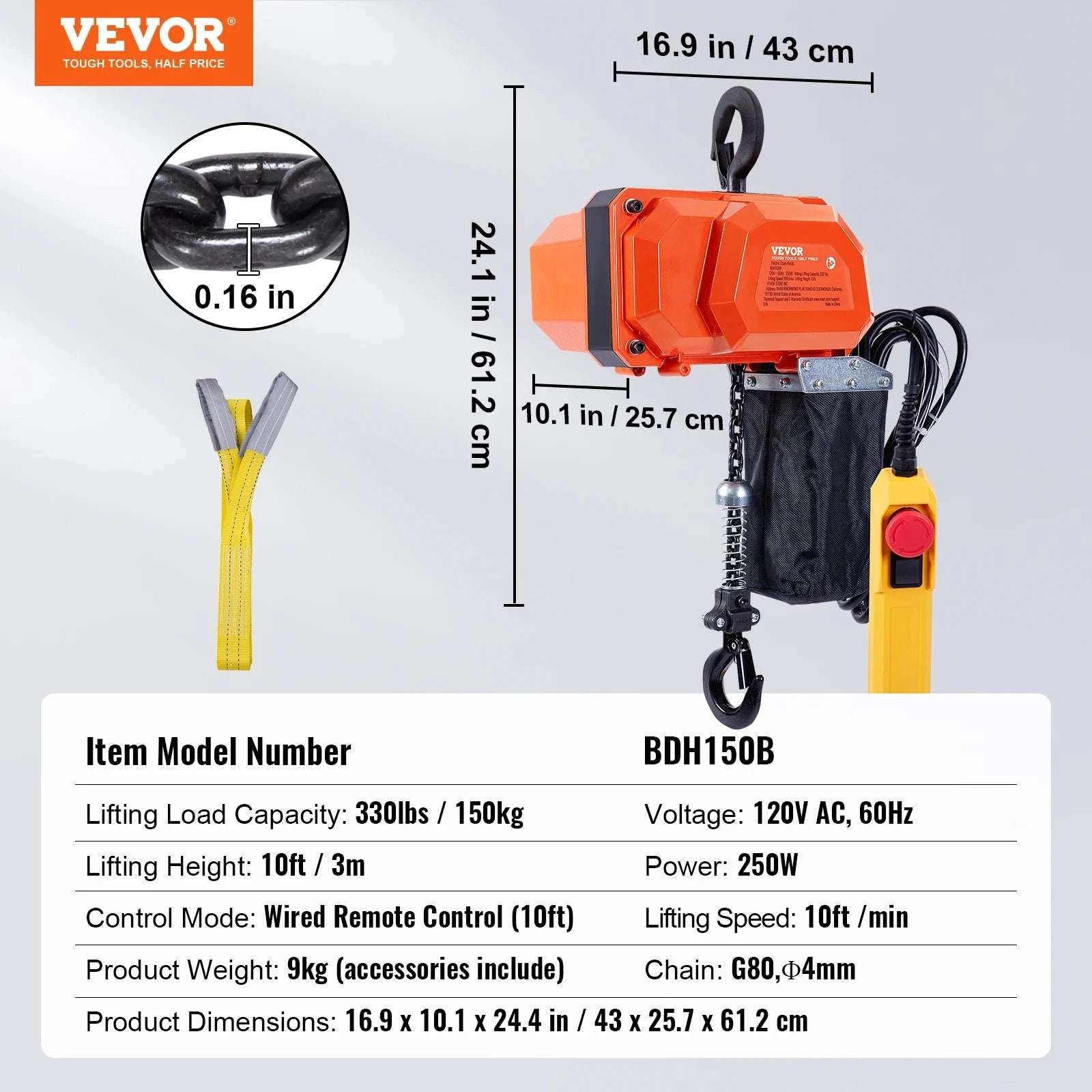 Electric Chain Hoist Crane with Trolley for Garage Lifting 330–2200 lbs-2200lbs / United States