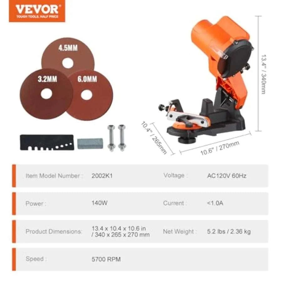 Electric Chainsaw Sharpener 140W 5700RPM Bench Chain Grinder-United States / as pic