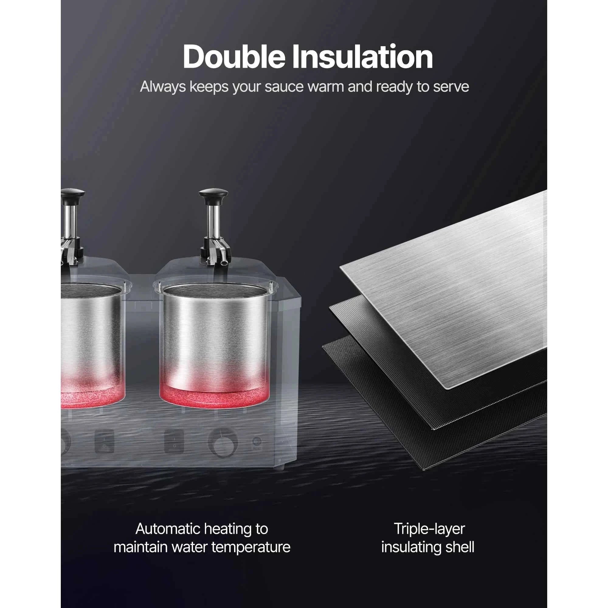 Electric Cheese Dispenser with Double Pumps 2.4L-1300W / United States