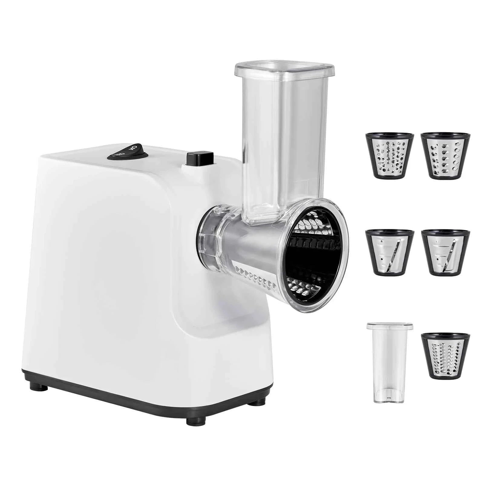 Electric Cheese Grater Salad Maker 200W with 5 Attachments Stainless Steel Cutter-200W / United States