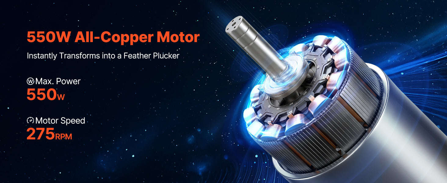 Electric Chicken Plucker Machine with Soft Fingers and Transport Wheels-550W / france