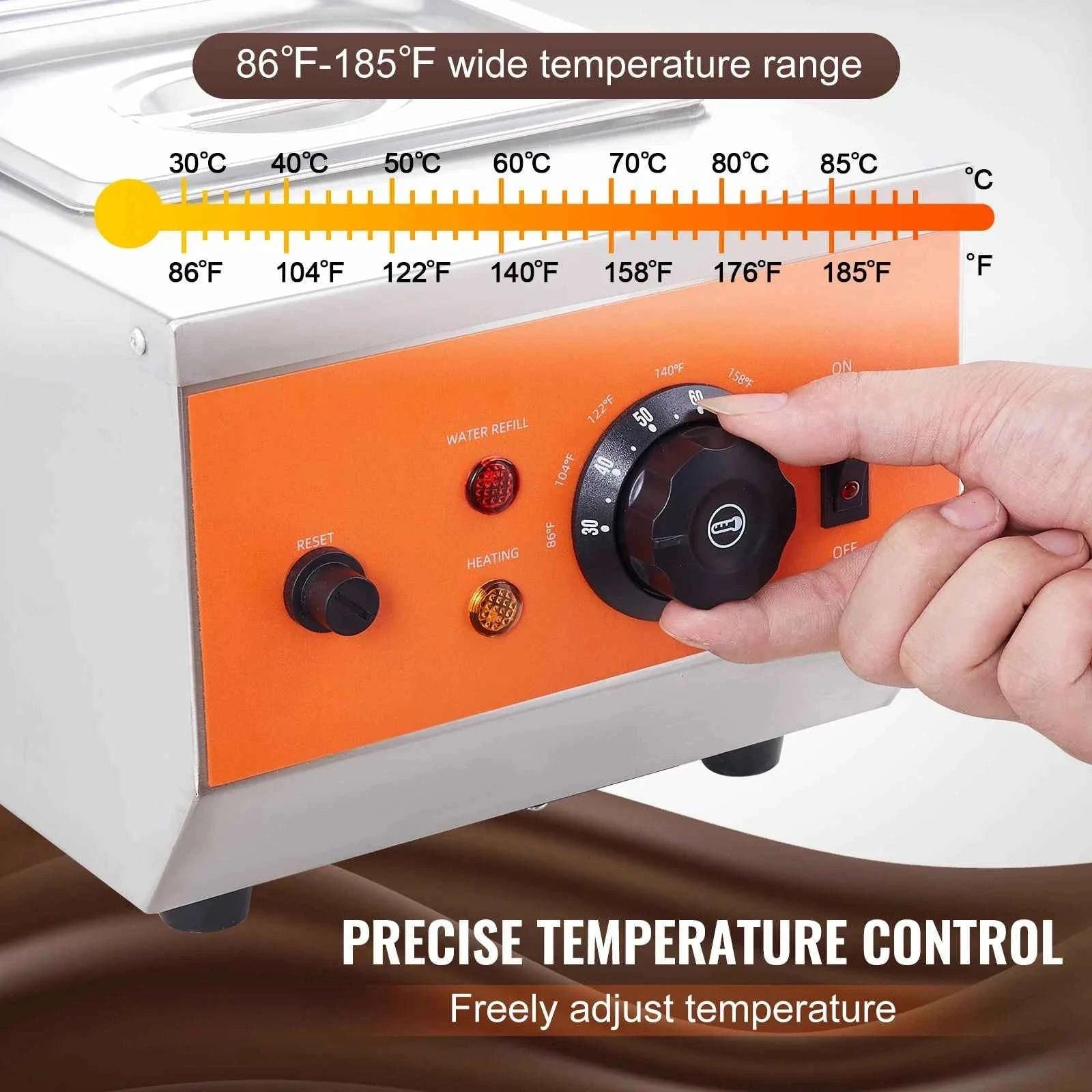 Electric Chocolate Tempering Machine with 2 or 3 Tanks-26.5 Lbs 3 Tanks / france