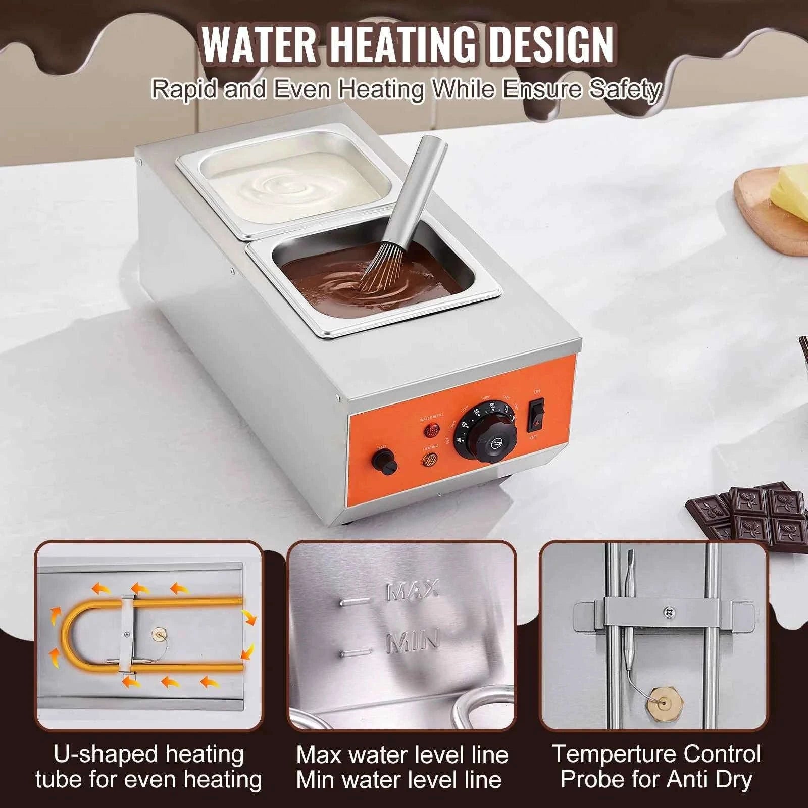 Electric Chocolate Tempering Machine with 2 or 3 Tanks-26.5 Lbs 3 Tanks / france