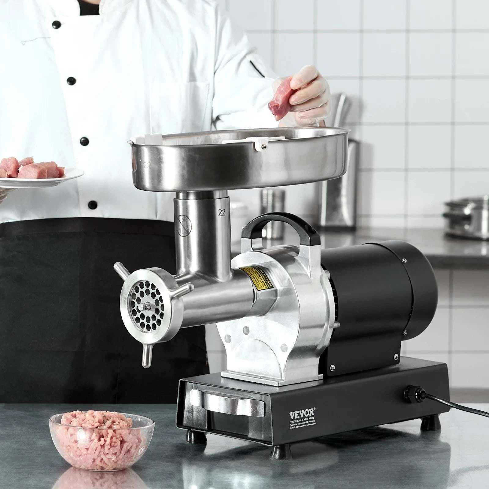 Electric Commercial Meat Grinder 550W Stainless Steel Sausage Maker-9pound 12size / United States
