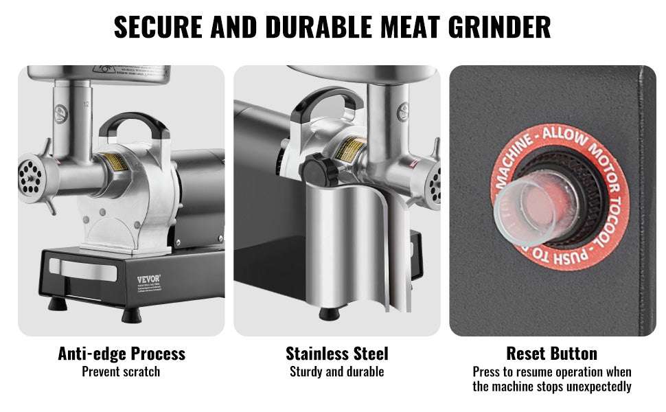 Electric Commercial Meat Grinder 550W Stainless Steel Sausage Maker-9pound 12size / United States
