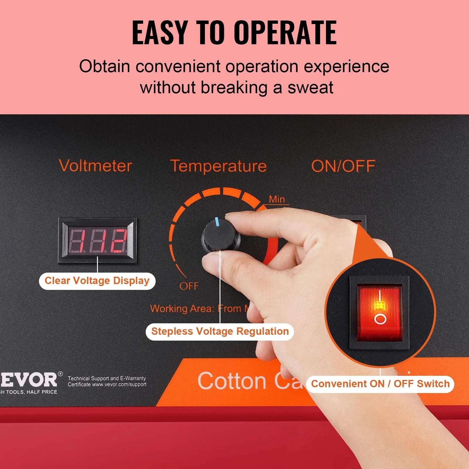 Electric Cotton Candy Machine 1000W Candy Floss Maker with Bowl-red with cover / CZECH REPUBLIC