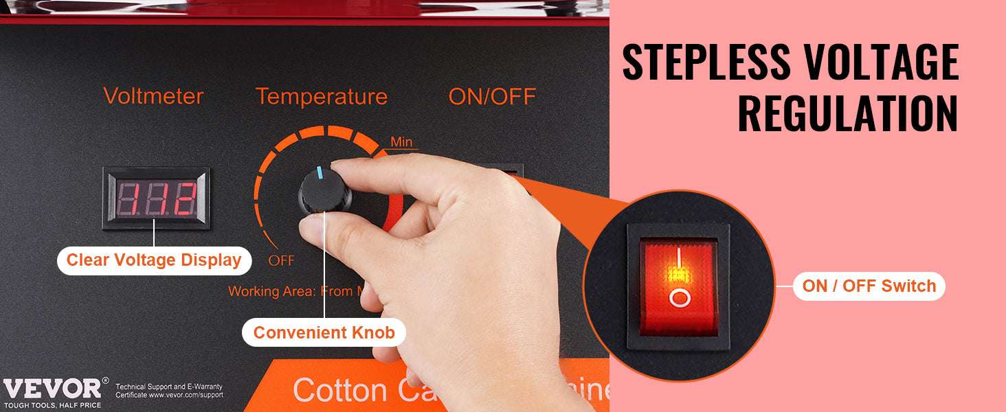 Electric Cotton Candy Machine 1000W Candy Floss Maker with Bowl-red with cover / CZECH REPUBLIC