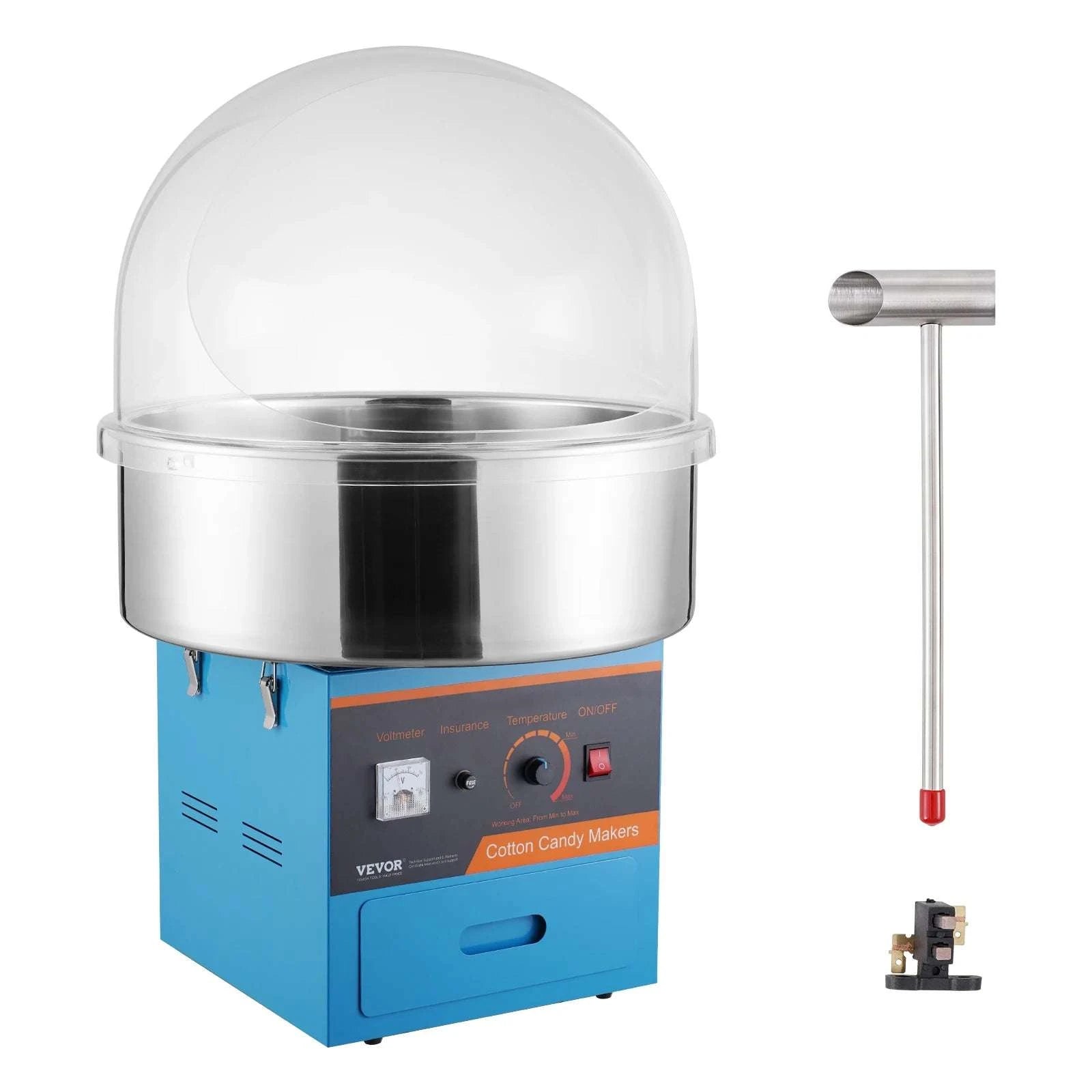 Electric Cotton Candy Machine 1000W Candy Floss Maker with Bowl-red with cover / CZECH REPUBLIC