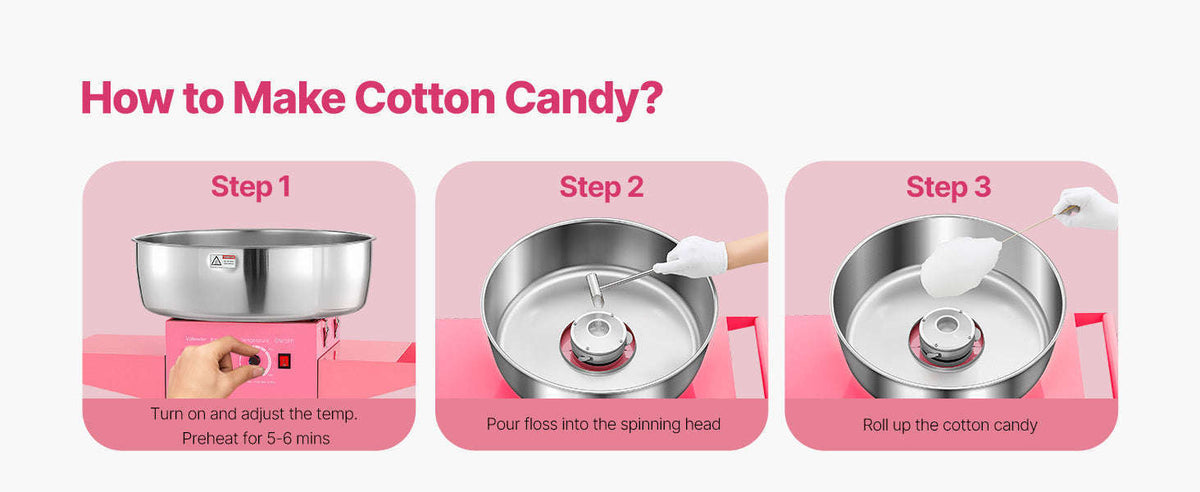 Electric Cotton Candy Machine with Cart and Stainless Steel Bowl-PURPLE / CZECH REPUBLIC