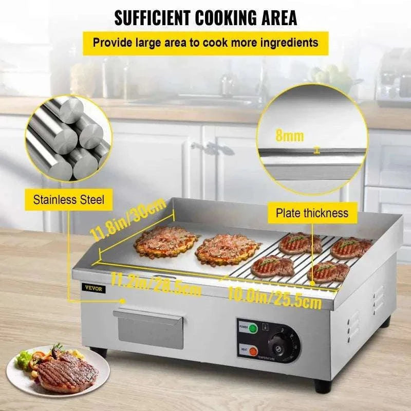 Electric Countertop Griddle 1600W/3200W Flat Top Teppanyaki Grill-18 inch / China Mainland