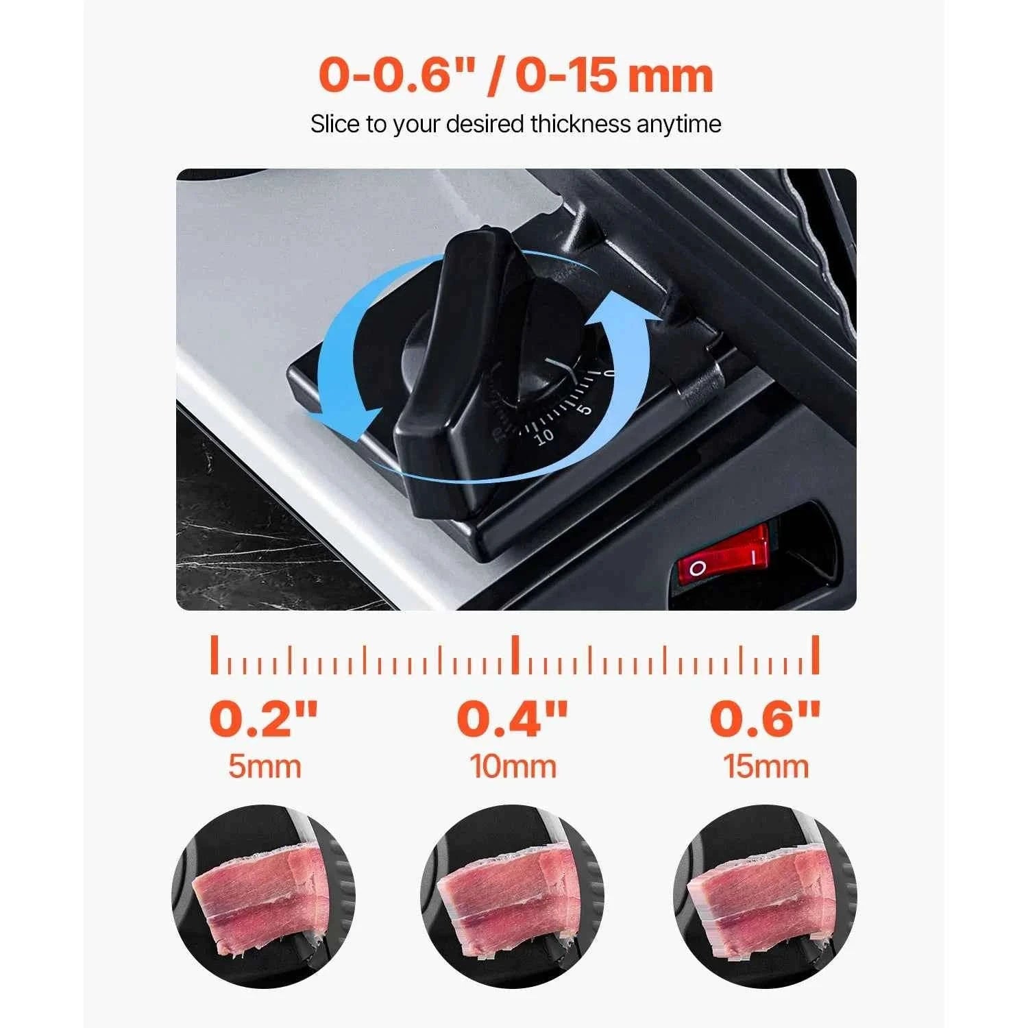 Electric Deli Food Slicer with 2 Stainless Steel Blades for Meat, Cheese and Bread-7.5 inch 0-15 mm / Poland