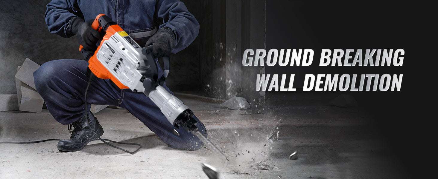 Electric Demolition Jack Hammer 1500W–3500W Concrete Breaker Kit-2200W 4 Chisel Bits / spain