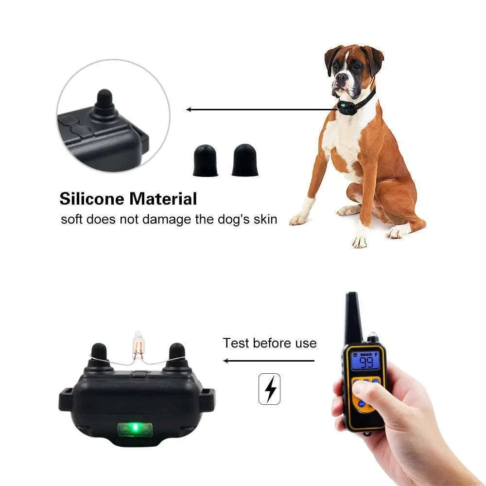 Electric Dog Training Collar with Remote for Clear Guidance-for 2 dogs / US Plug