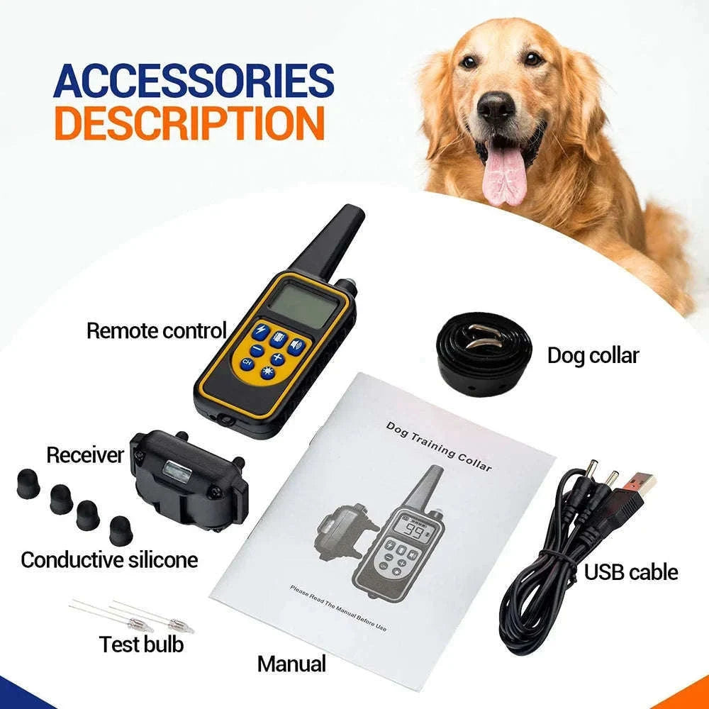 Electric Dog Training Collar with Remote for Clear Guidance-for 2 dogs / US Plug