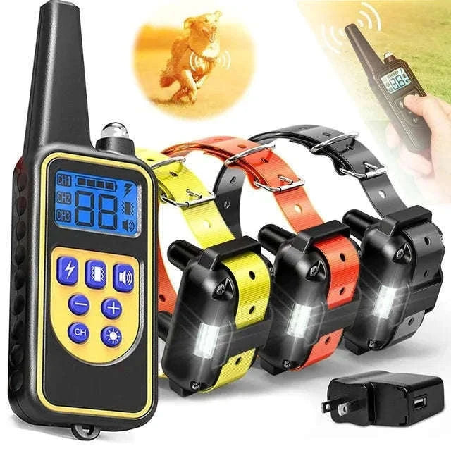 Electric Dog Training Collar with Remote for Clear Guidance-for 2 dogs / US Plug
