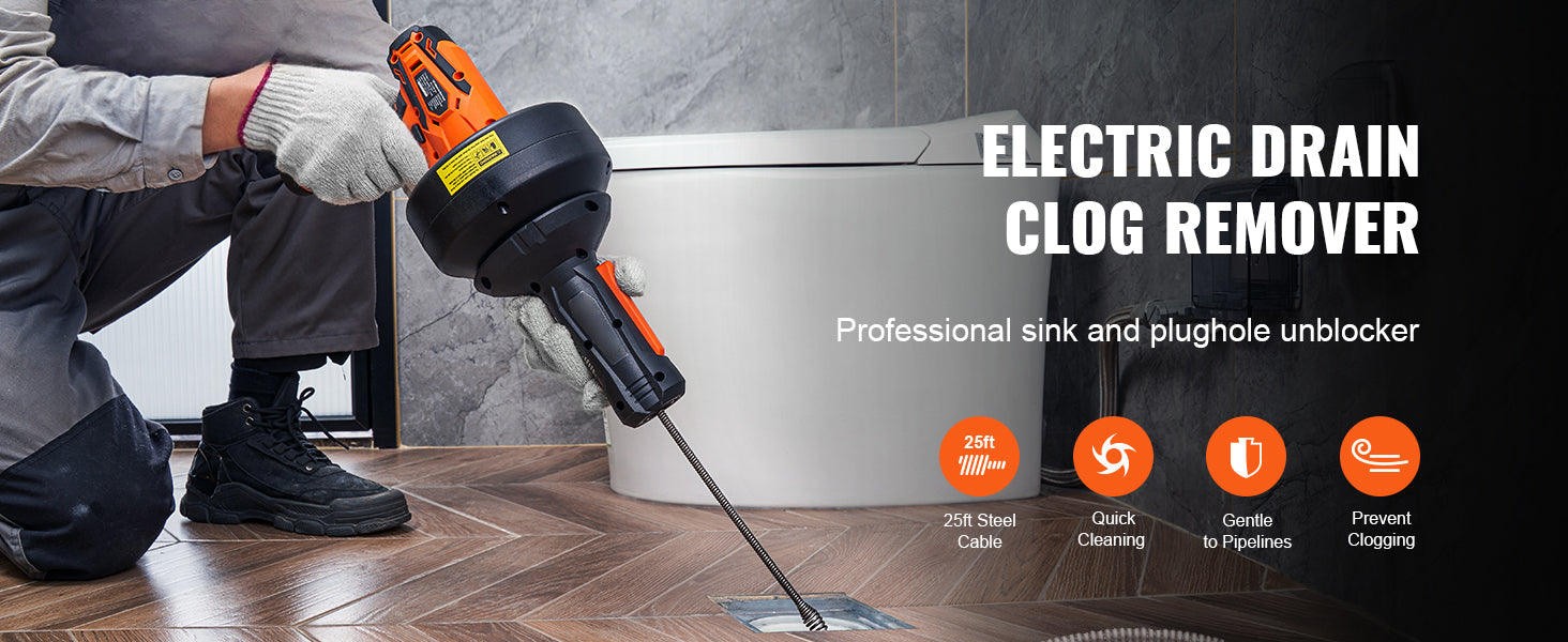 12V Bezdrátový čistič odpadů 25FT s automatickým podáváním hadice