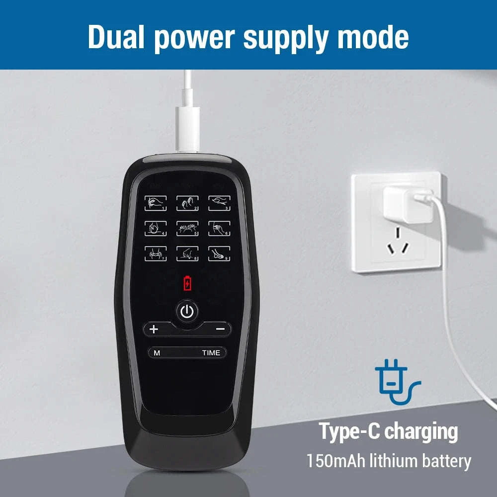 Electric EMS Acupuncture Body Massage Stimulator-Piano Black / China Mainland