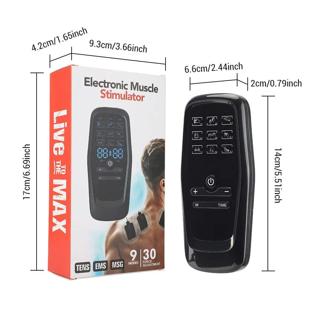 Electric EMS Acupuncture Body Massage Stimulator-Piano Black / China Mainland