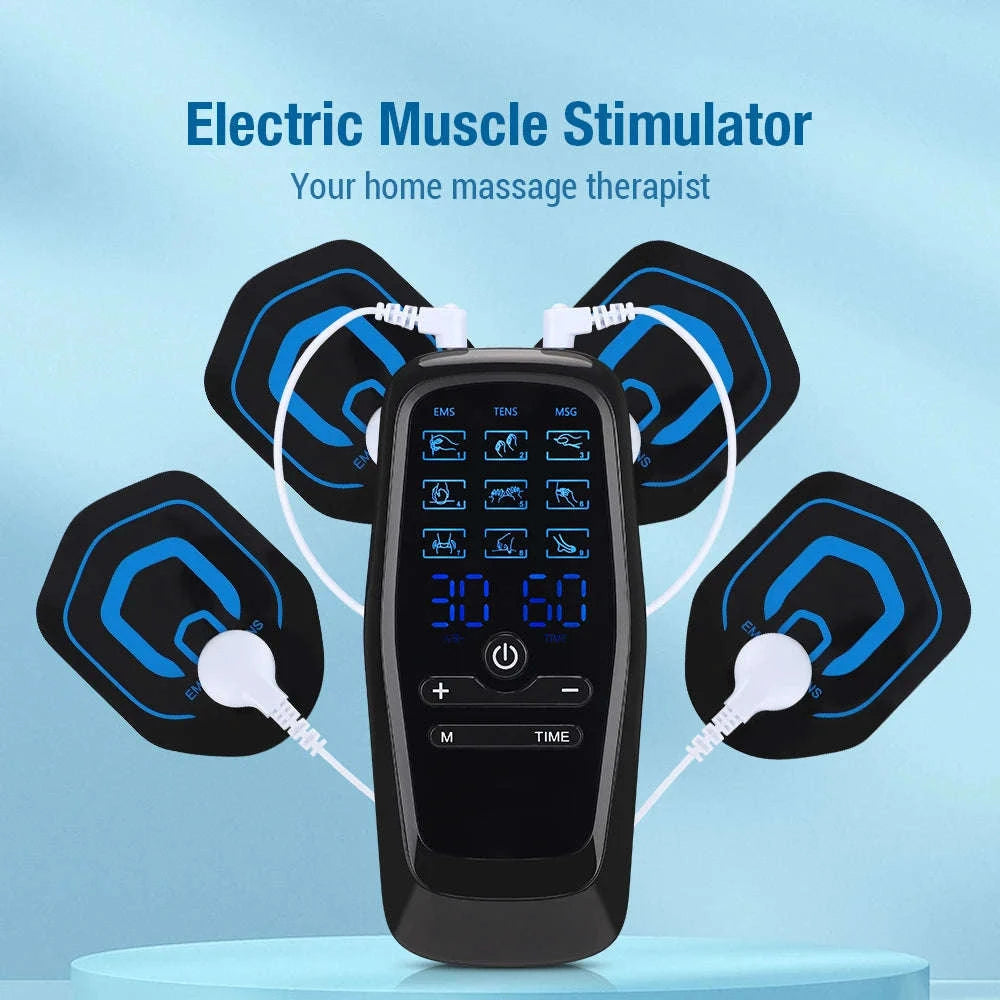 Electric EMS Acupuncture Body Massage Stimulator-Piano Black / China Mainland
