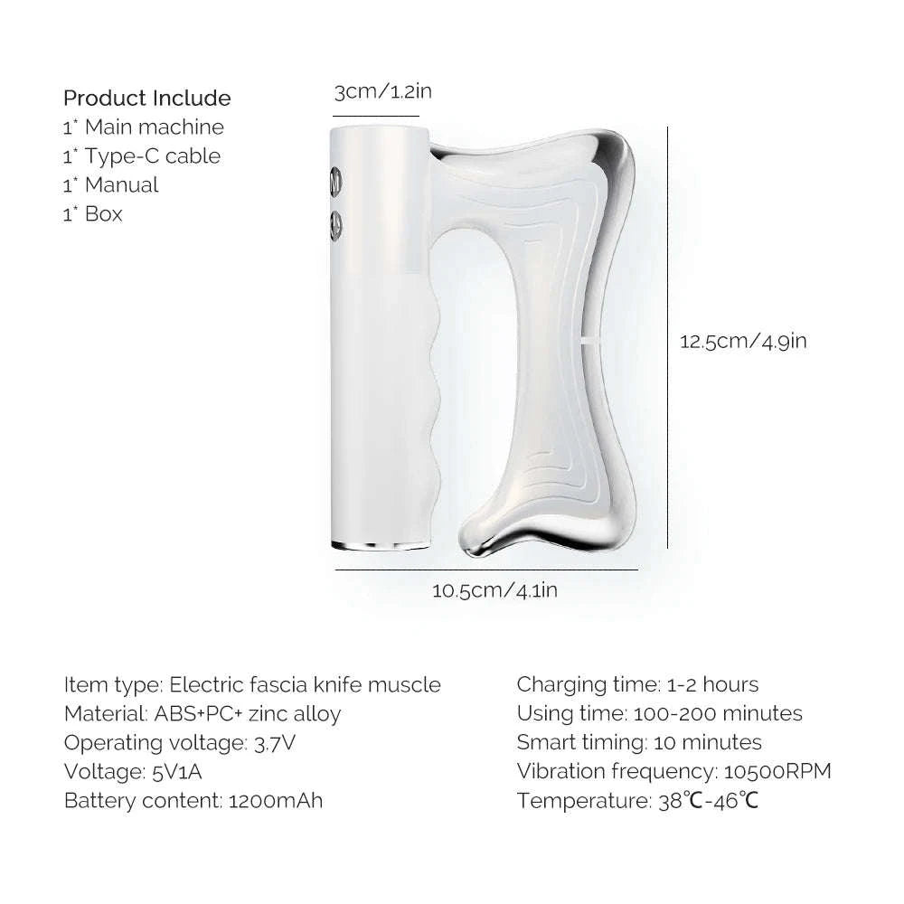 Electric Fascia Knife Vibration Body Massager-Black / United States