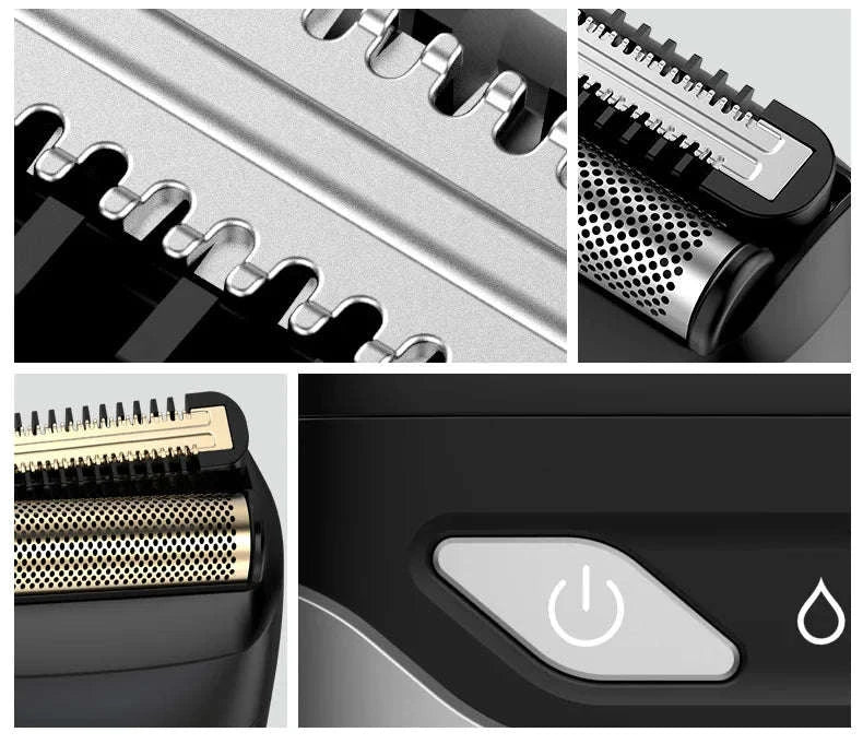 Electric Foil Shaver for Men, Wet & Dry Cordless Razor Twin Heads-Gold / United States / JP