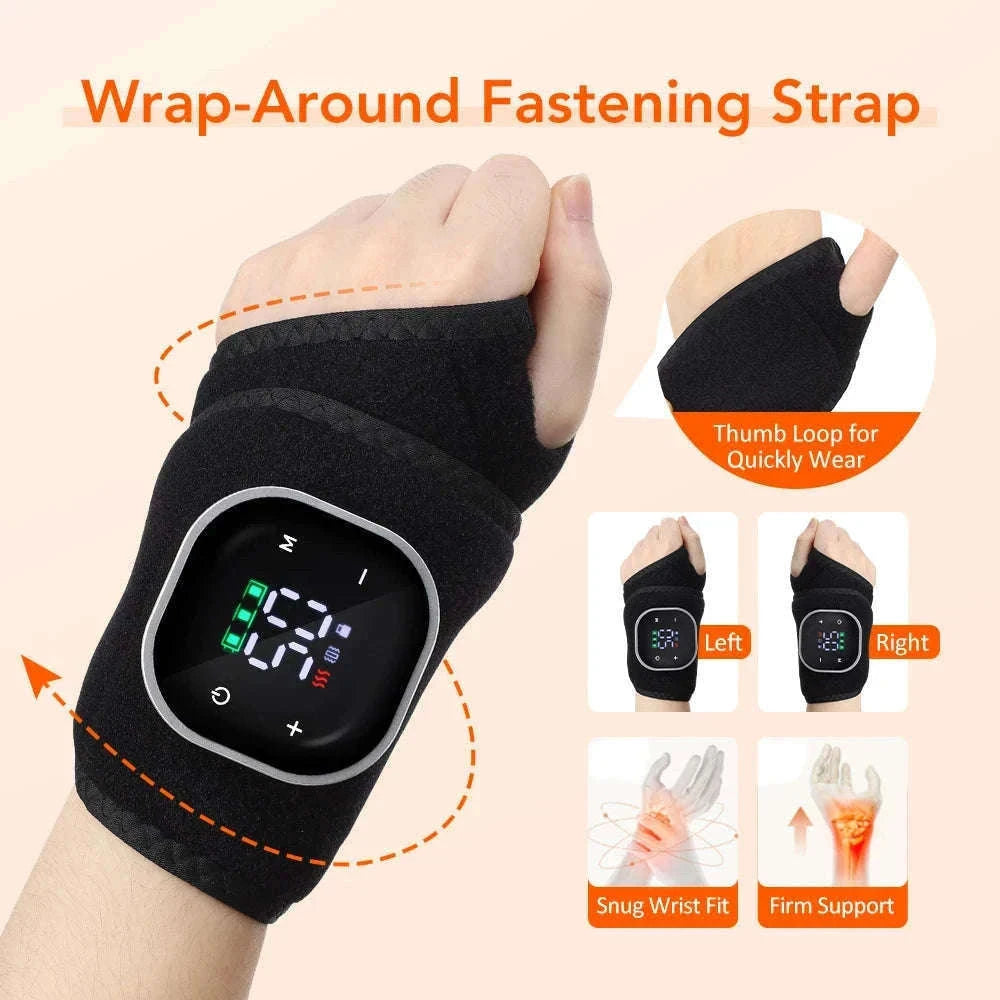 Electric Foot and Hand Massager with Heat and Vibration-Grey Wrist-5 level