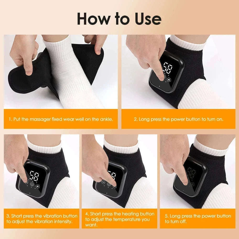 Electric Foot and Hand Massager with Heat and Vibration-Grey Wrist-5 level
