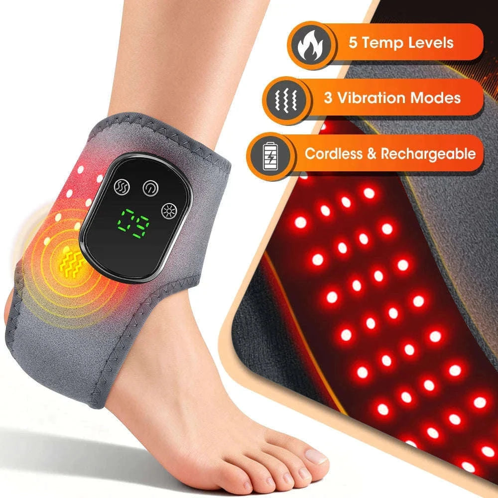 Electric Foot and Hand Massager with Heat and Vibration-Grey Wrist-5 level