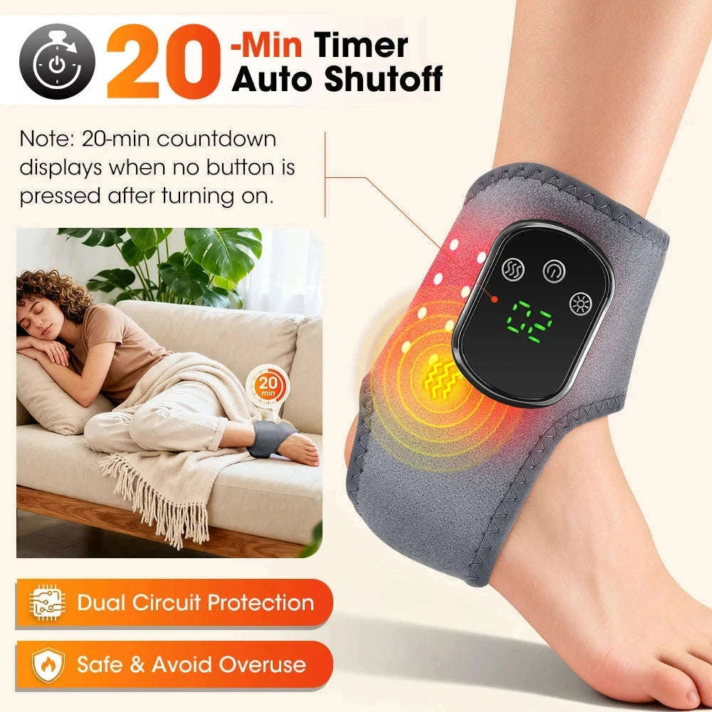 Electric Foot and Hand Massager with Heat and Vibration-Grey Wrist-5 level