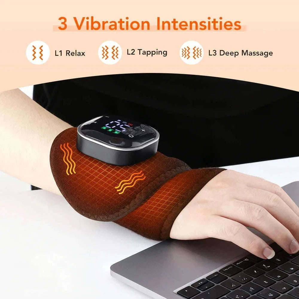 Electric Foot and Hand Massager with Heat and Vibration-Grey Wrist-5 level