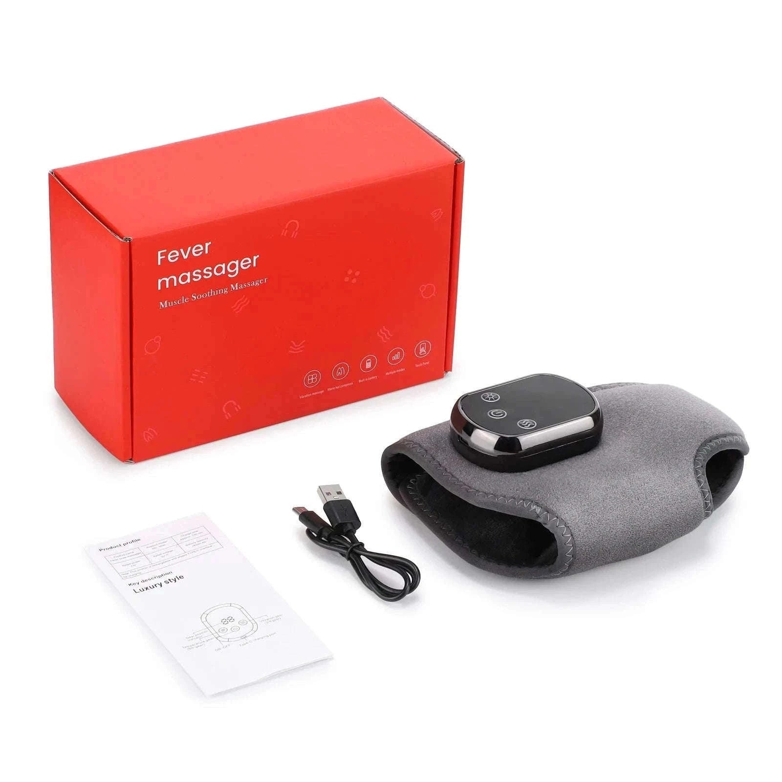 Electric Foot and Hand Massager with Heat and Vibration-Grey Wrist-5 level