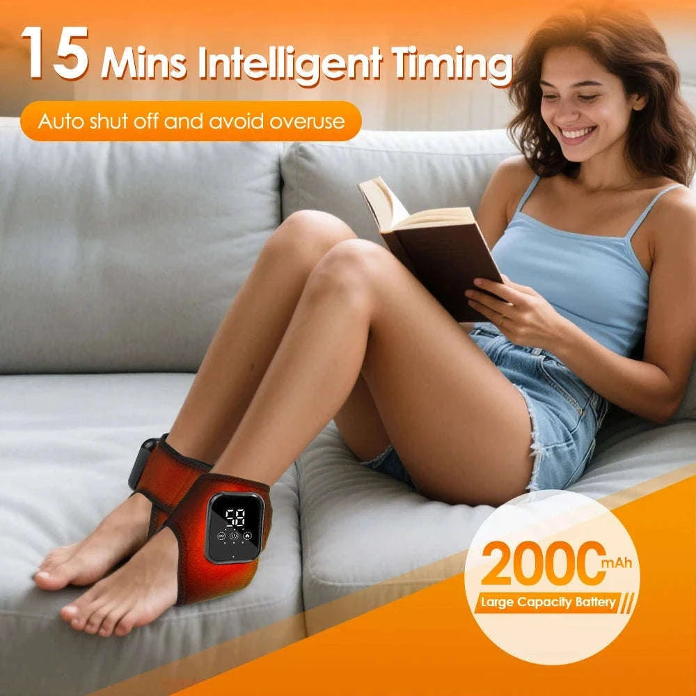 Electric Foot and Hand Massager with Heat and Vibration-Grey Wrist-5 level