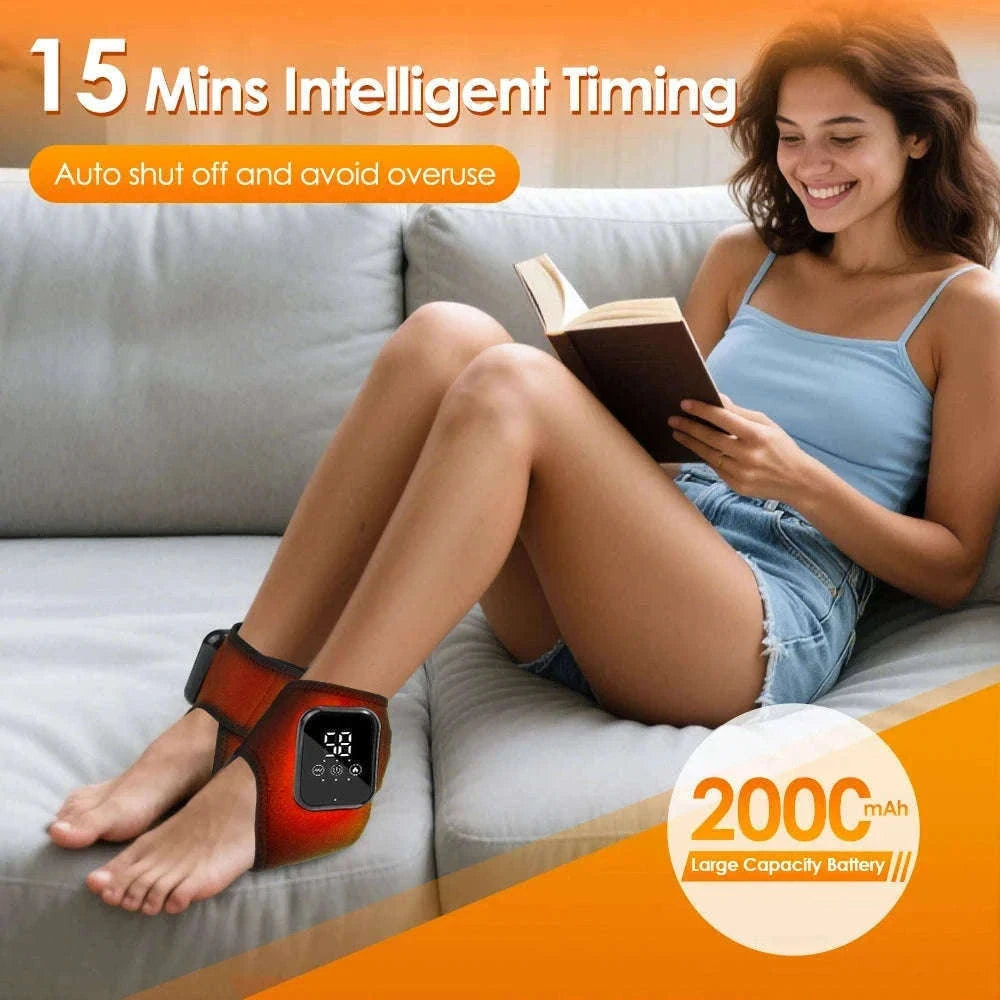 Electric Foot and Hand Massager with Heat and Vibration-Grey Wrist-5 level