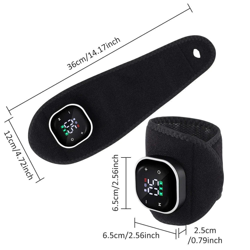 Electric Foot and Hand Massager with Heating and Vibration Support-Grey Wrist-5 level