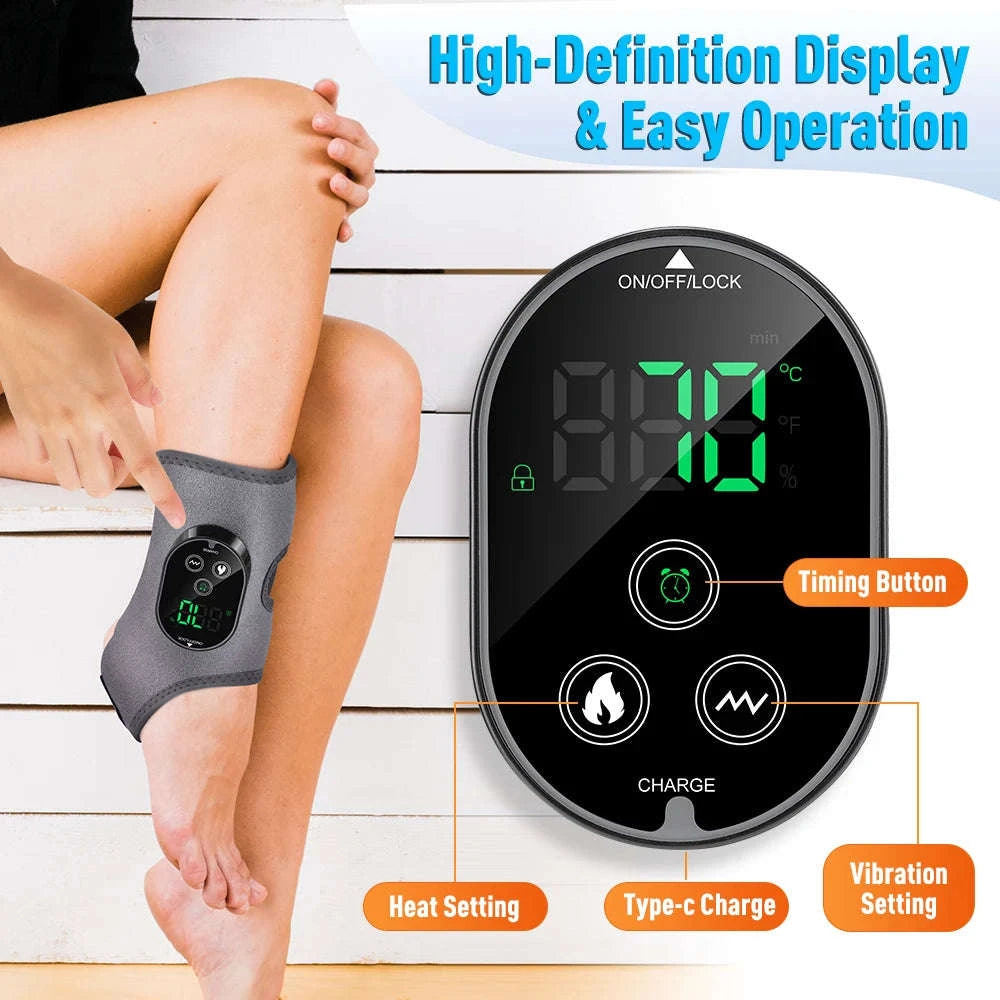 Electric Foot and Hand Massager with Heating and Vibration Support-Grey Wrist-5 level