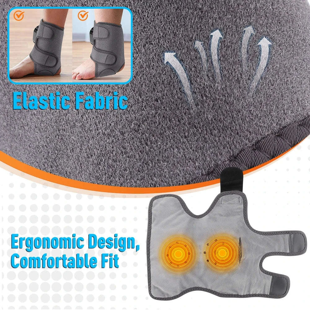 Electric Foot and Hand Massager with Heating and Vibration Support-Grey Wrist-5 level