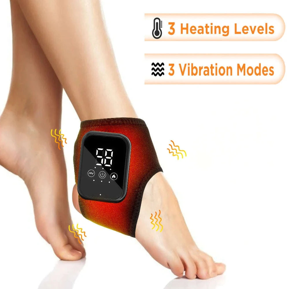 Electric Foot and Hand Massager with Heating and Vibration Support-Grey Wrist-5 level
