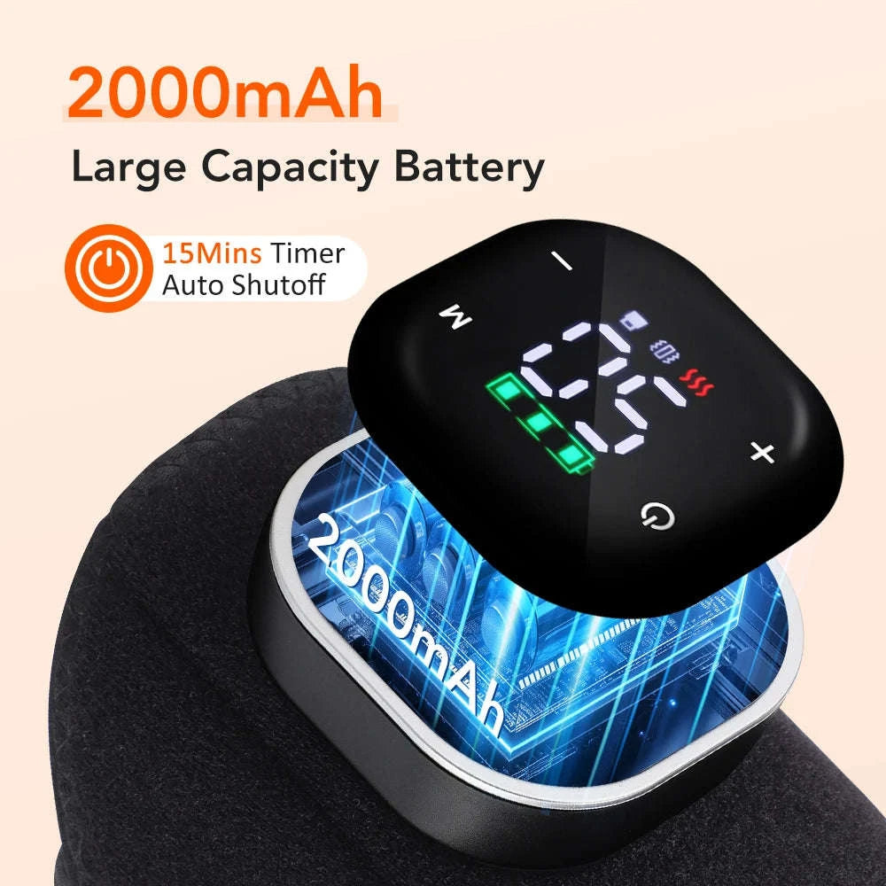 Electric Foot and Hand Massager with Heating and Vibration Support-Grey Wrist-5 level