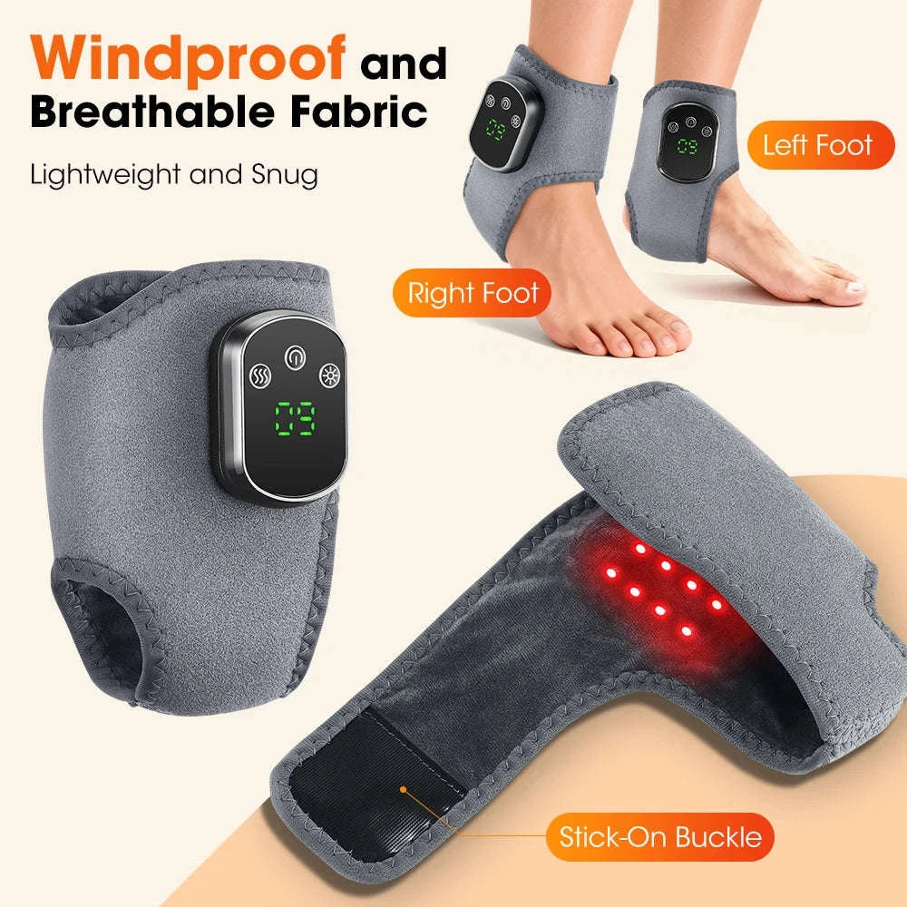 Electric Foot and Hand Massager with Heating and Vibration Support-Grey Wrist-5 level