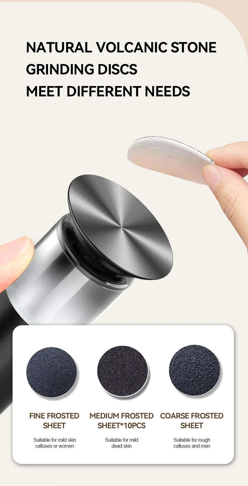 Electric Foot Grinder 2-in-1 Callus Remover & Nail Polisher-Black