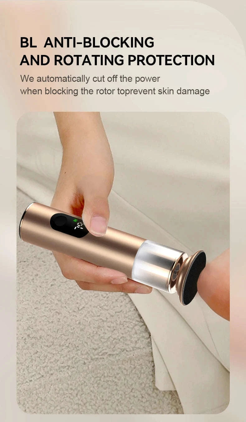 Electric Foot Grinder 2-in-1 Callus Remover & Nail Polisher-Black