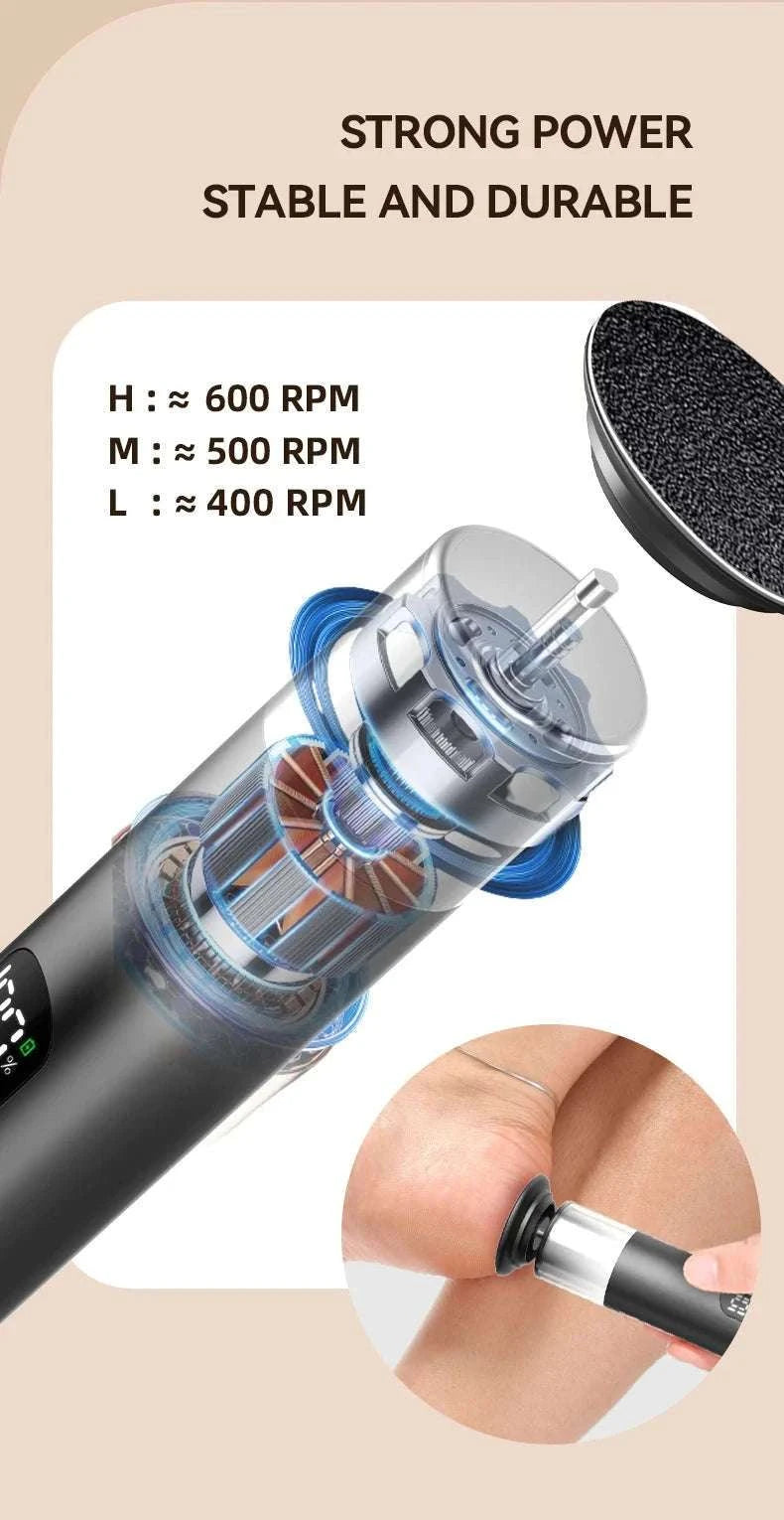 Electric Foot Grinder 2-in-1 Callus Remover & Nail Polisher-