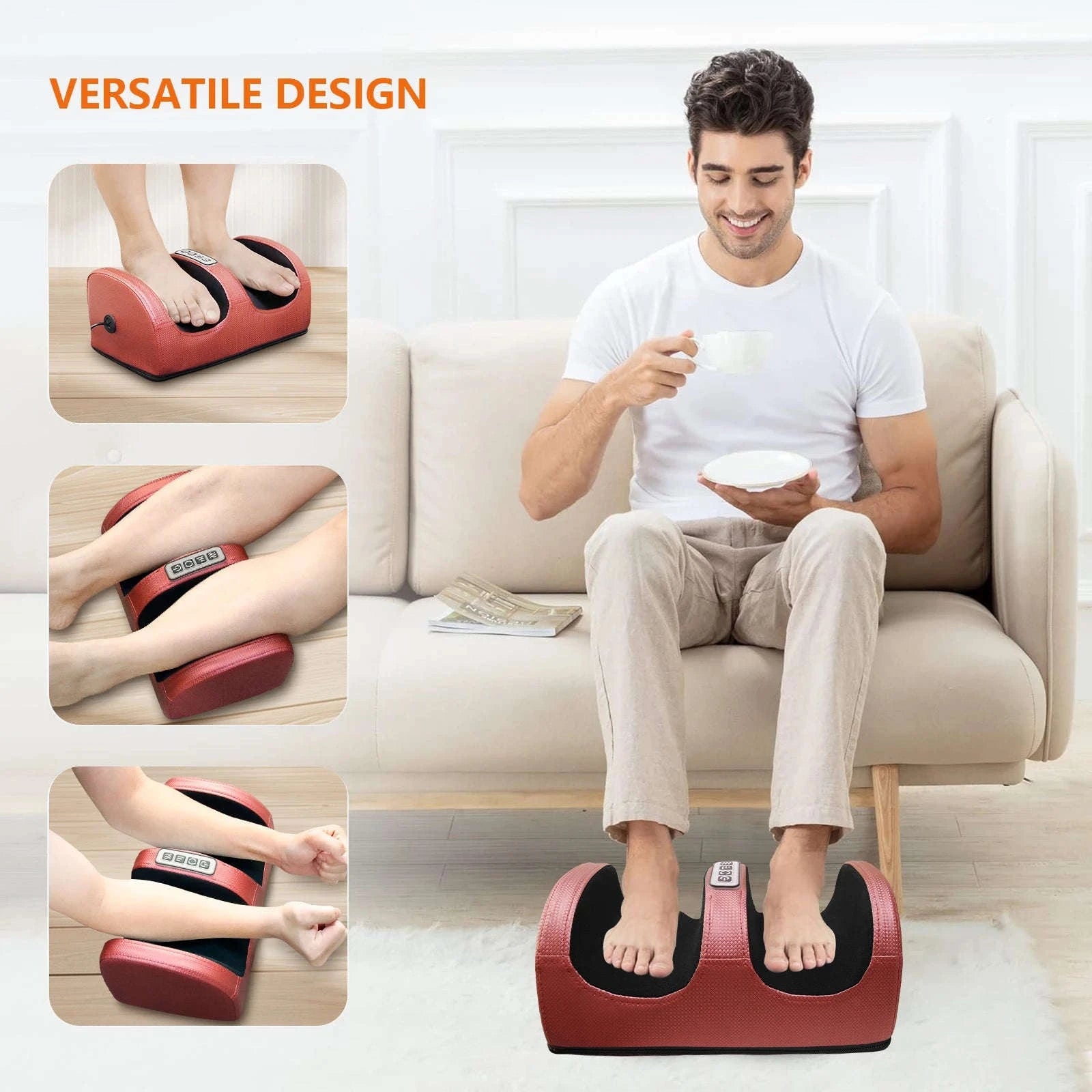 Electric Foot Massage Machine with Heat and Deep Kneading-black / United States / 110 V|US Plug
